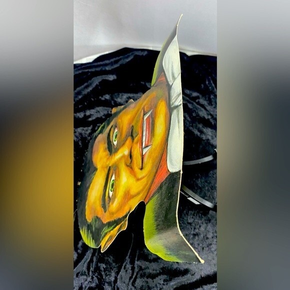 Vtg Count Dracula Vampire Bloodshot Green Eyes Long Sharp Fangs Halloween Rare - Picture 3 of 6